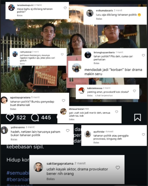 Framing “Tahanan Politik” yang disematkan pada Delpedro cs bikin warganet skeptis