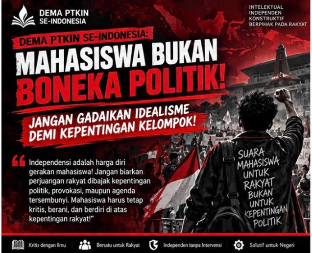 DEMA PTKIN Se-Indonesia Tegaskan Independensi Gerakan: Mahasiswa Harus Berpihak pada Rakyat, Bukan Menjadi Alat Kepentingan Politik